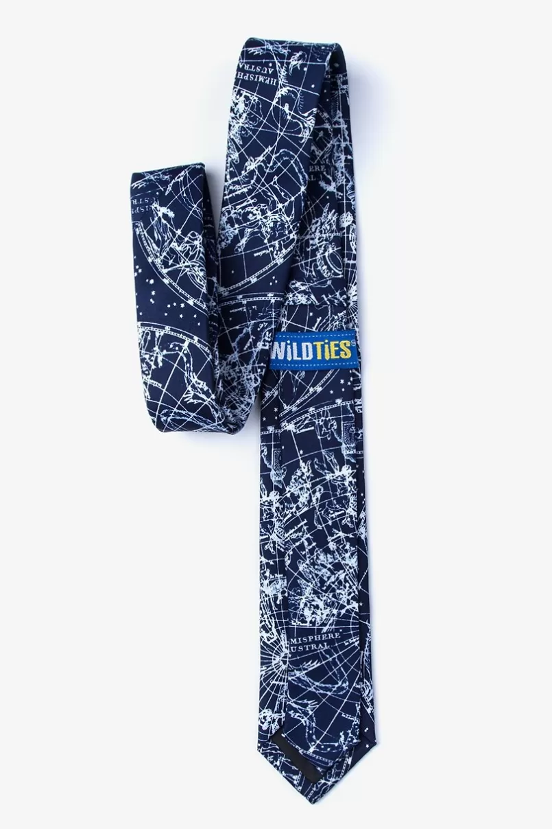 Ties Vintage Star Chart Navy Blue Skinny Tie Discount