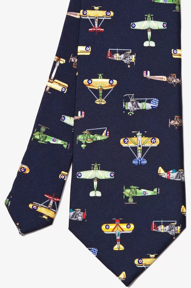 Ties Vintage U.S. Warplanes Navy Blue Tie NavyBlue Cheap