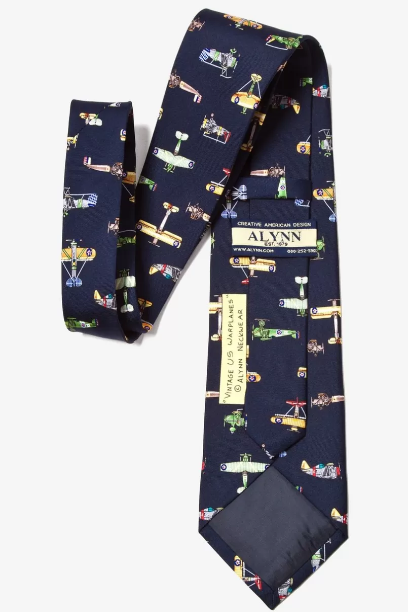 Ties Vintage U.S. Warplanes Navy Blue Tie NavyBlue Cheap