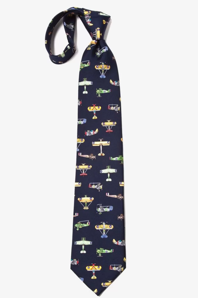 Ties Vintage U.S. Warplanes Navy Blue Tie NavyBlue Cheap