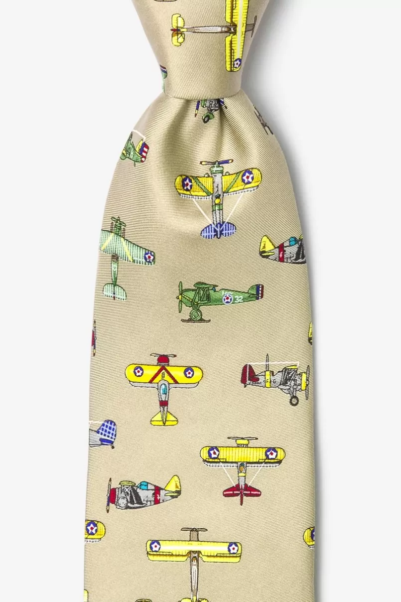 Ties Vintage US Warplanes Tie Tan/taupe Best