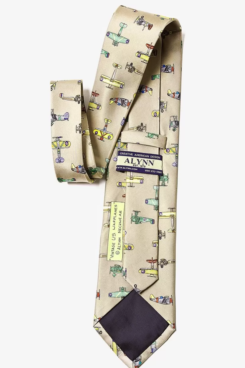 Ties Vintage US Warplanes Tie Tan/taupe Best