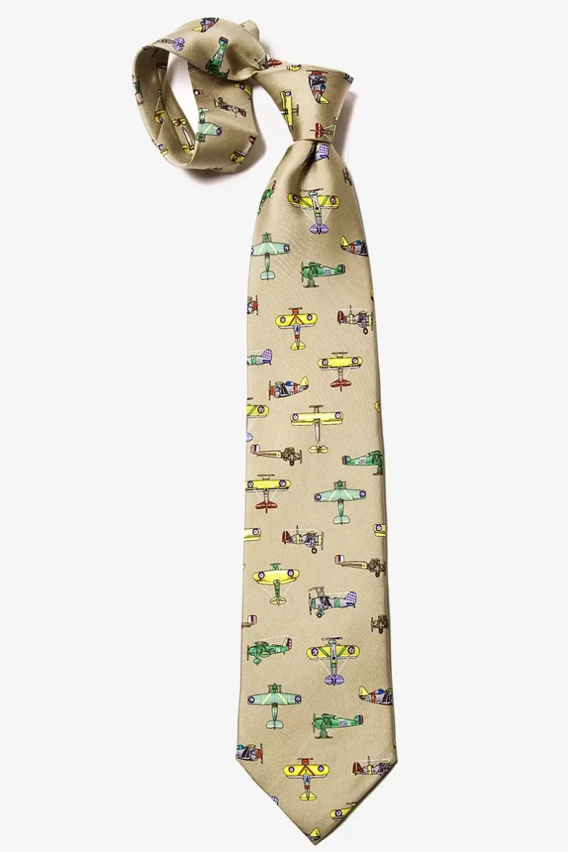 Ties Vintage US Warplanes Tie Tan/taupe Best