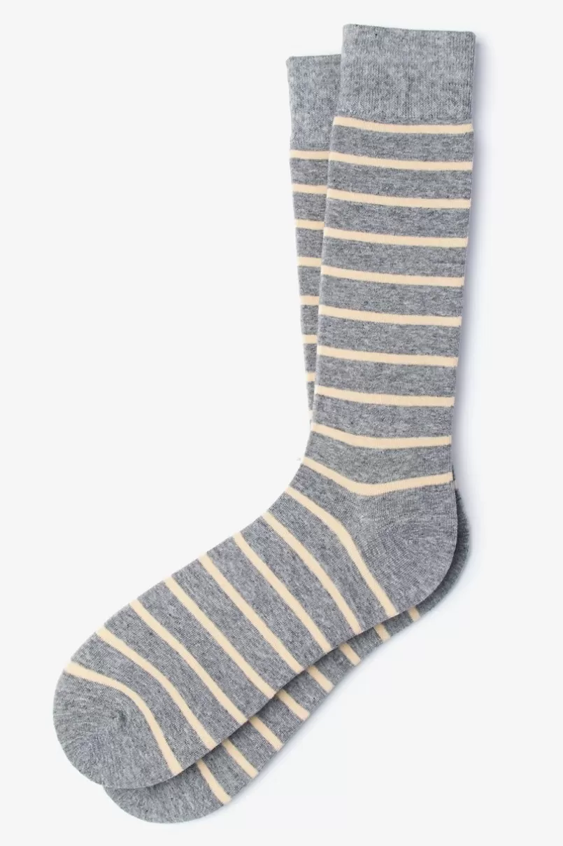 Ties Virtuoso Stripe Beige Sock Beige&HeatherGray Cheap