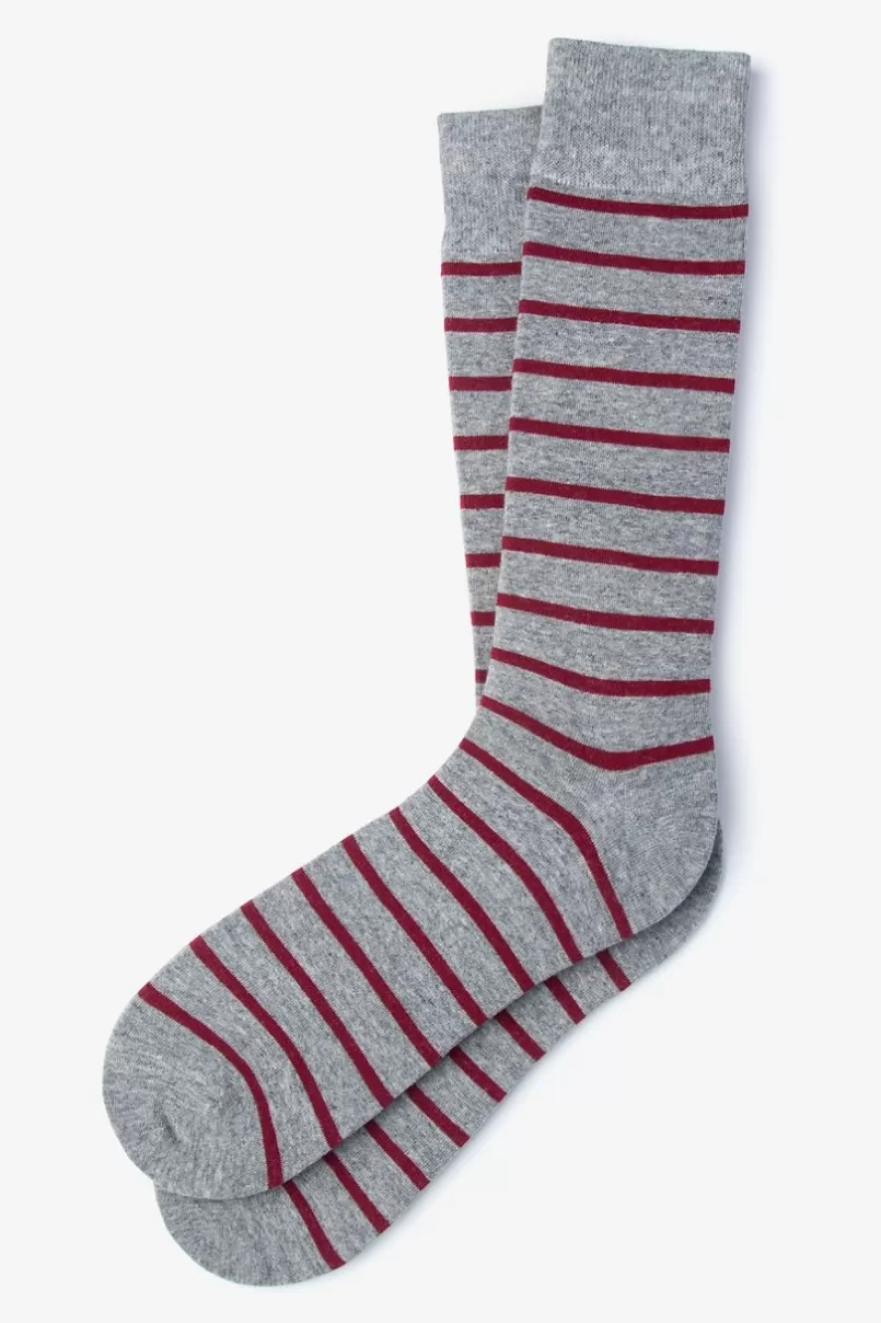 Ties Virtuoso Stripe Red Sock Red&HeatherGray Best Sale