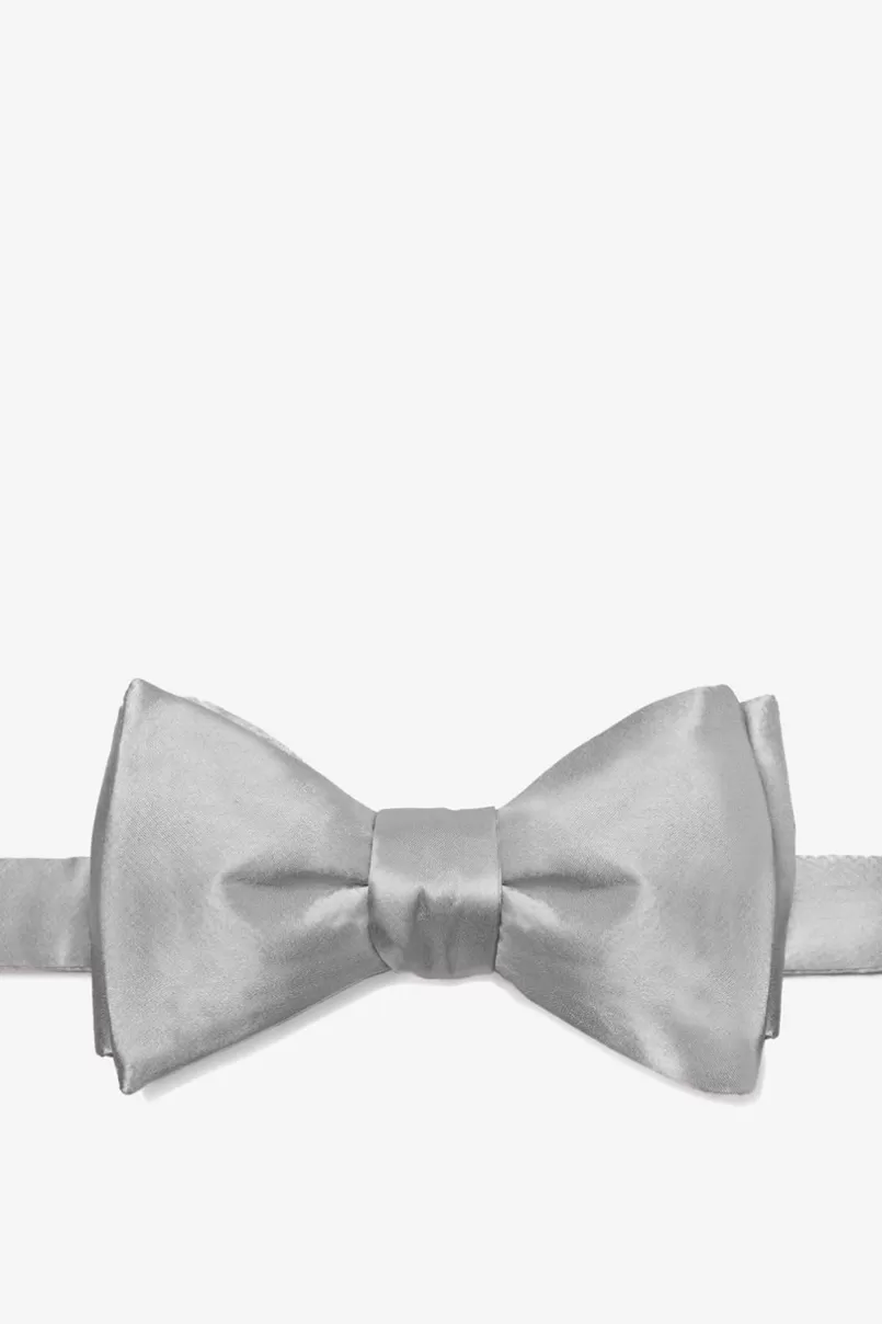 Ties Wedding Silver Self-Tie Bow Tie WeddingSilver Cheap