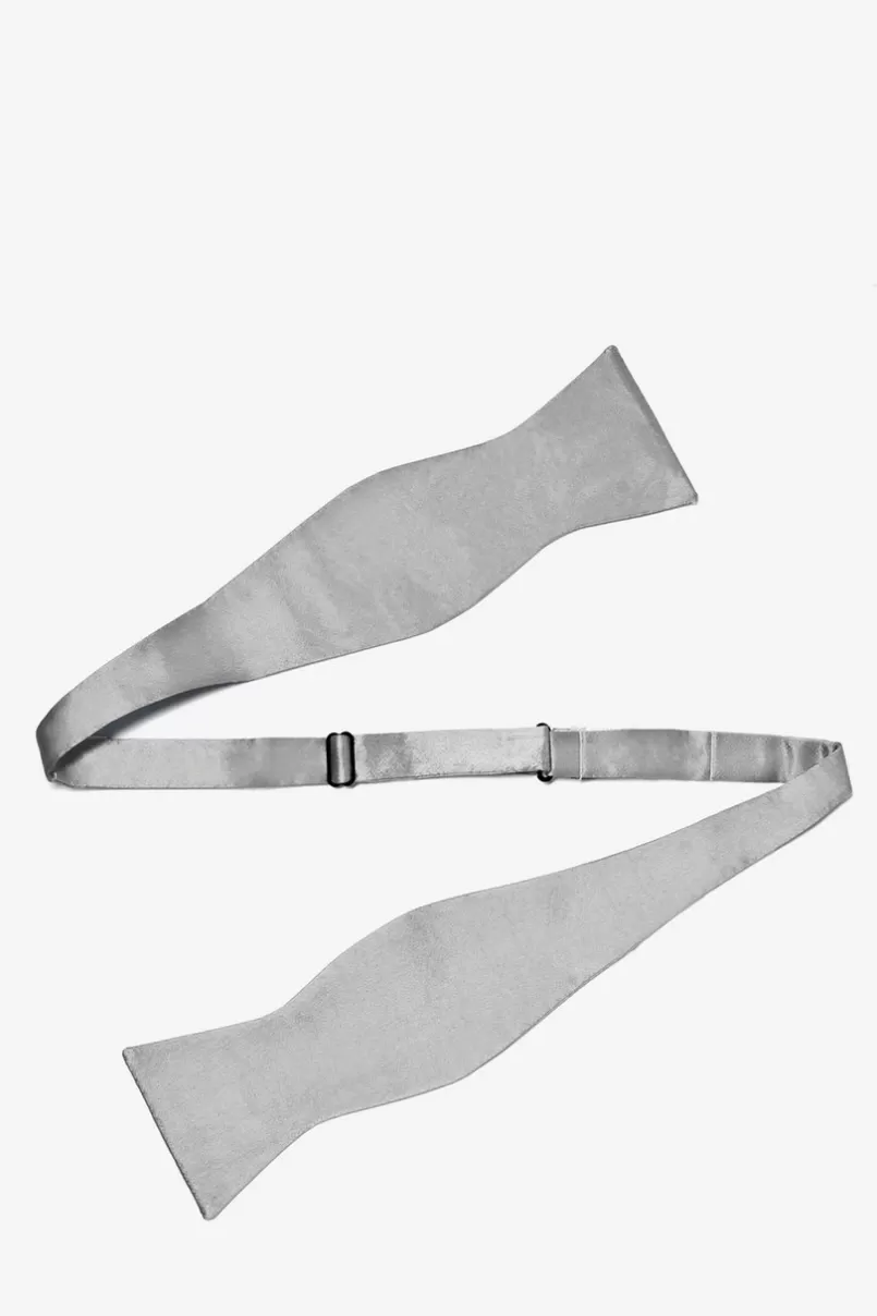 Ties Wedding Silver Self-Tie Bow Tie WeddingSilver Cheap