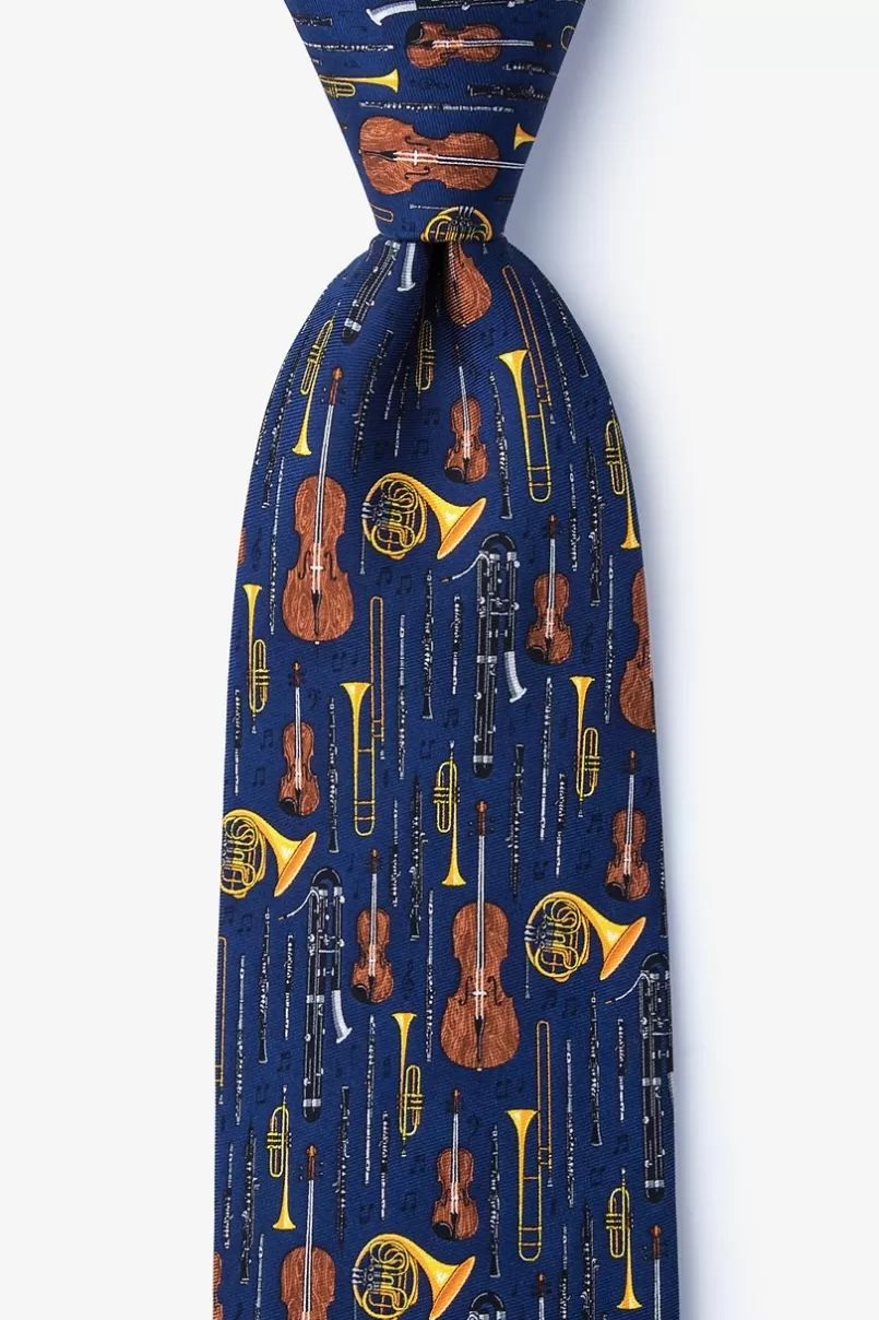 Ties Well Orchestrated Navy Blue Tie Hot
