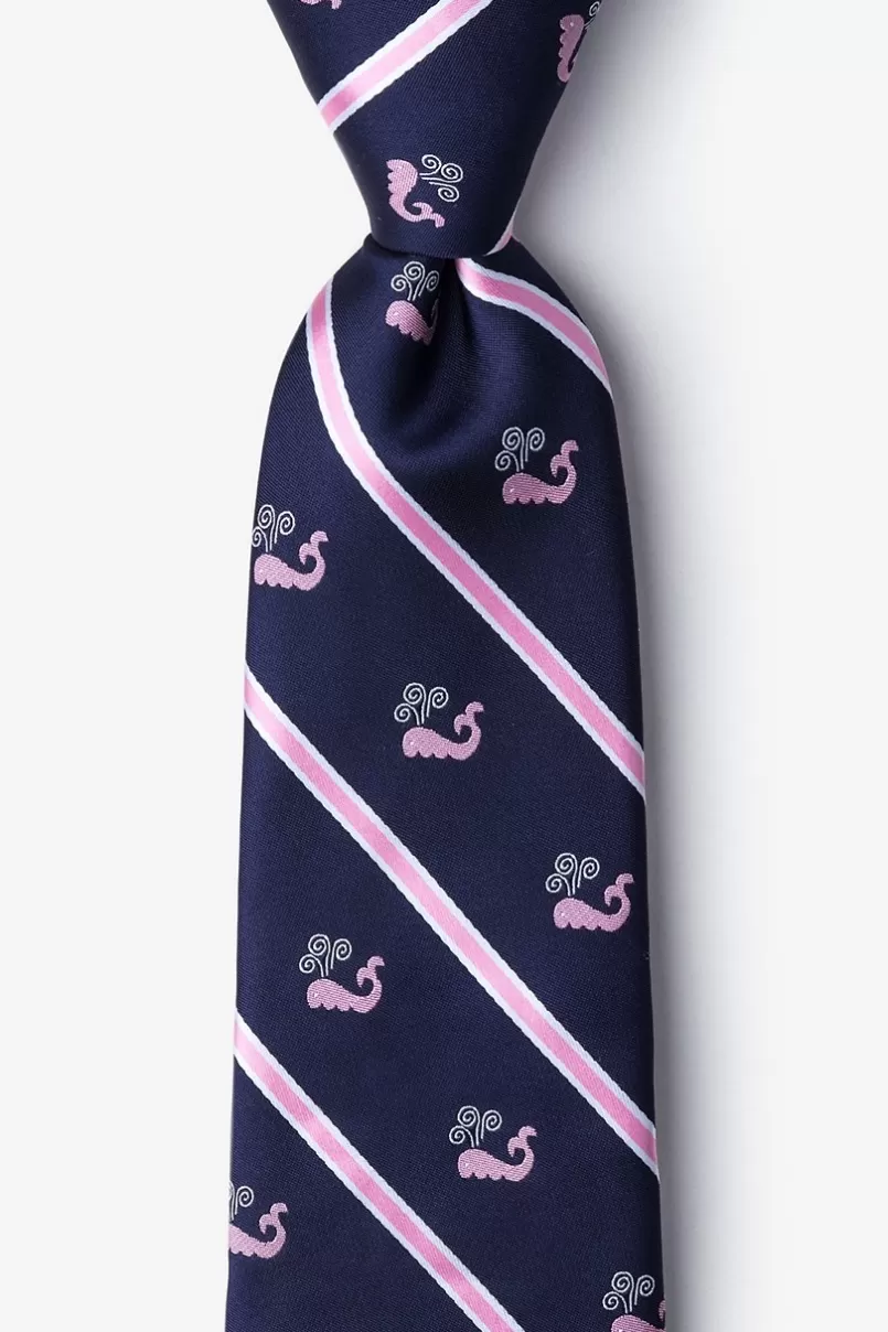 Ties Whales Navy Blue Tie Cheap