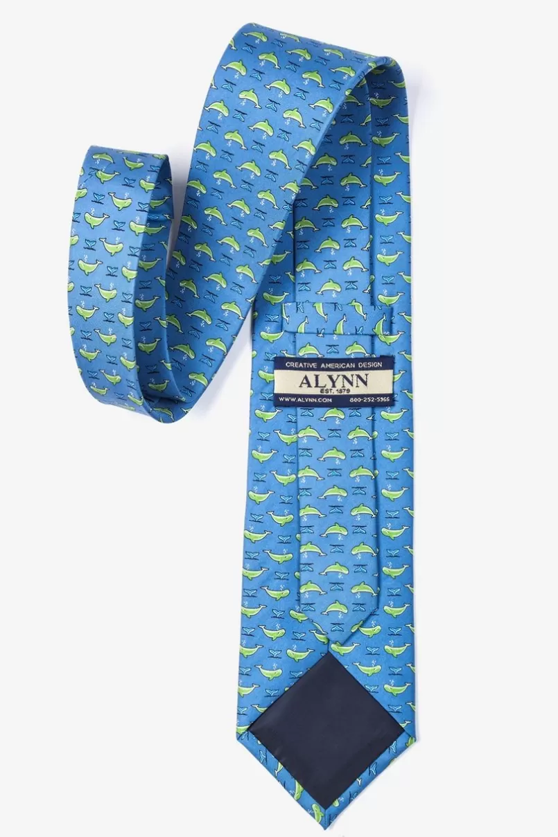 Ties Whales' Tails Blue Tie Cheap