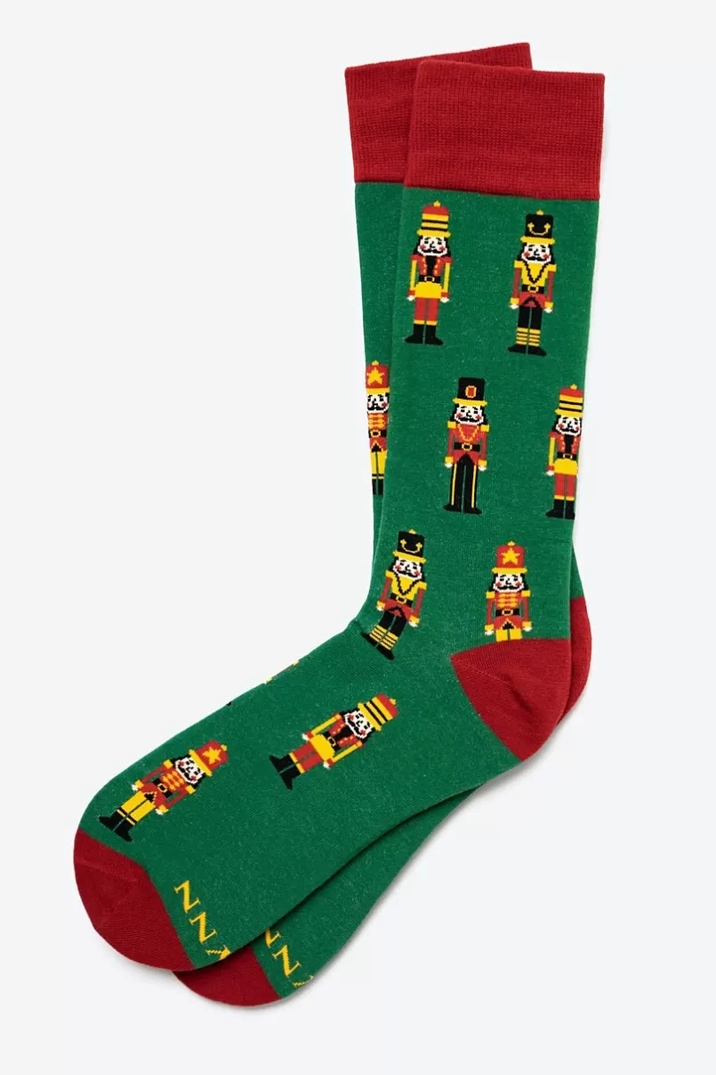 Ties What's Crackin' Nutcracker Sock Green Clearance
