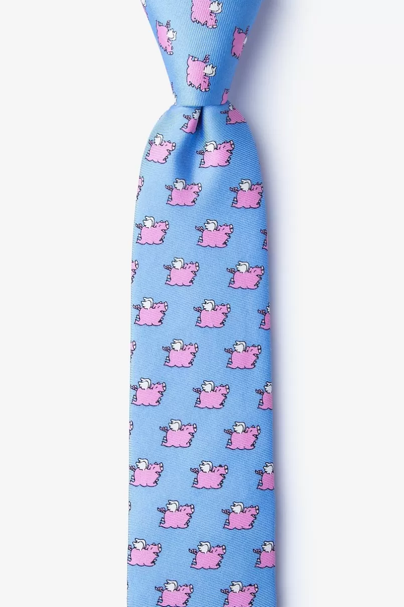 Ties When Pigs Fly Light Blue Skinny Tie Shop