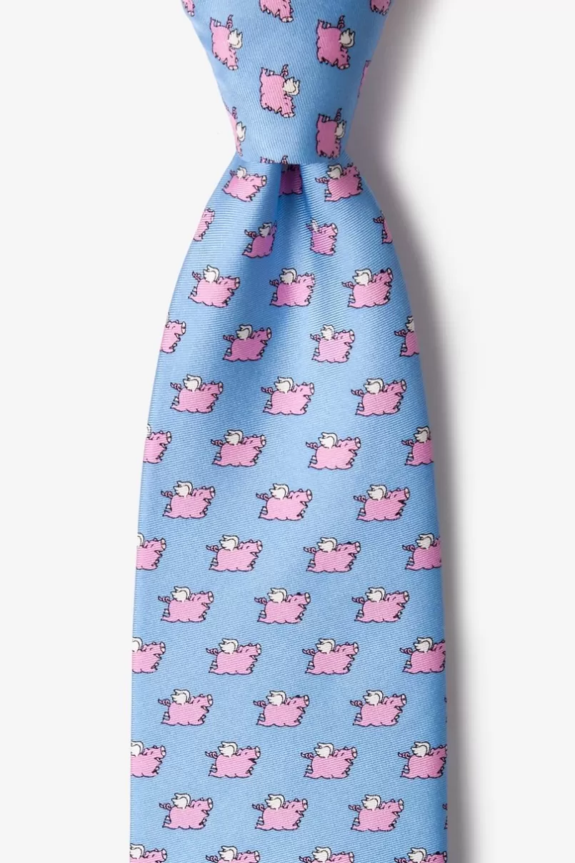 Ties When Pigs Fly Light Blue Tie Best