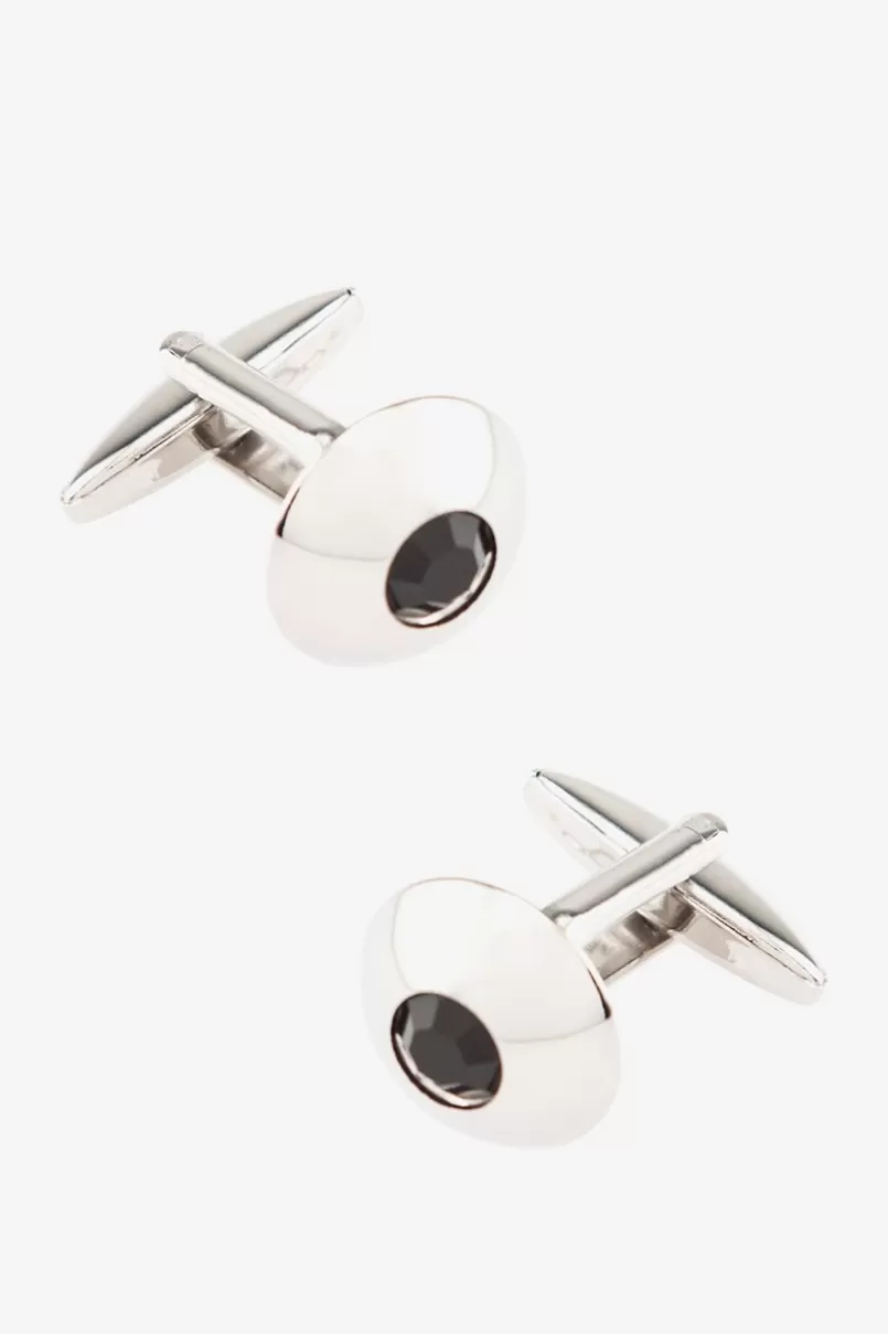 Ties Wide Embellished Dome Black Cufflinks Outlet