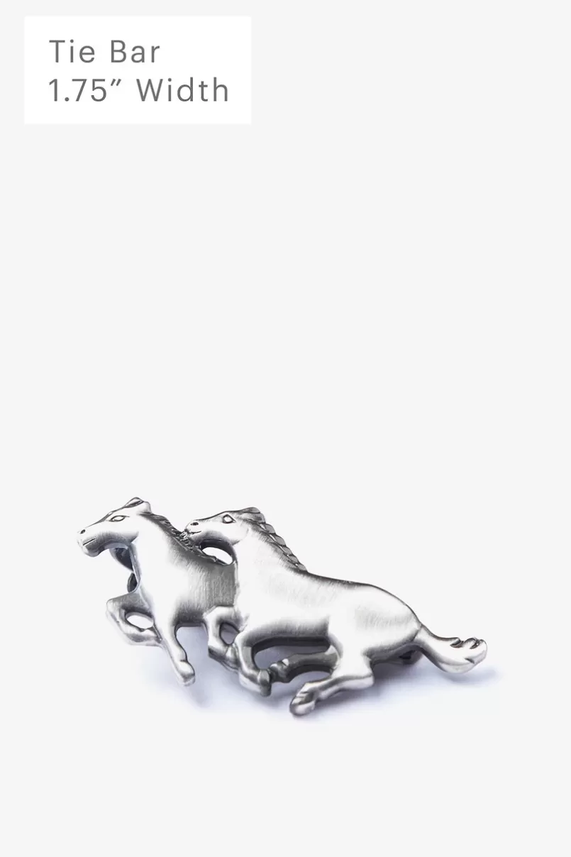 Ties Wild Horses Antiqued Silver Tie Bar Best