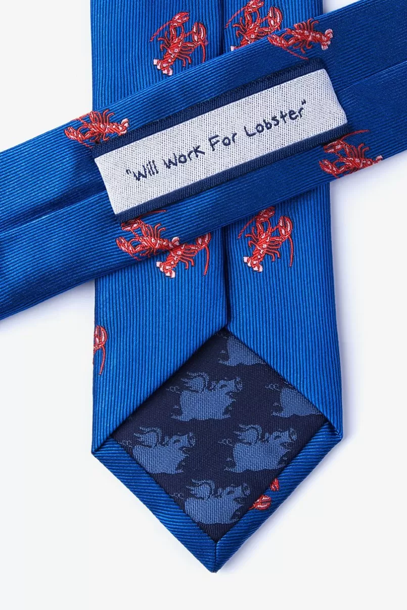 Ties Will Work for Lobster Navy Blue Skinny Tie Store
