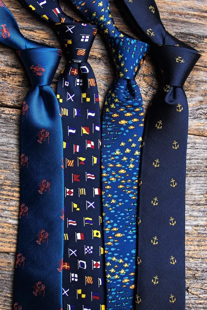 Ties Will Work for Lobster Navy Blue Skinny Tie Store