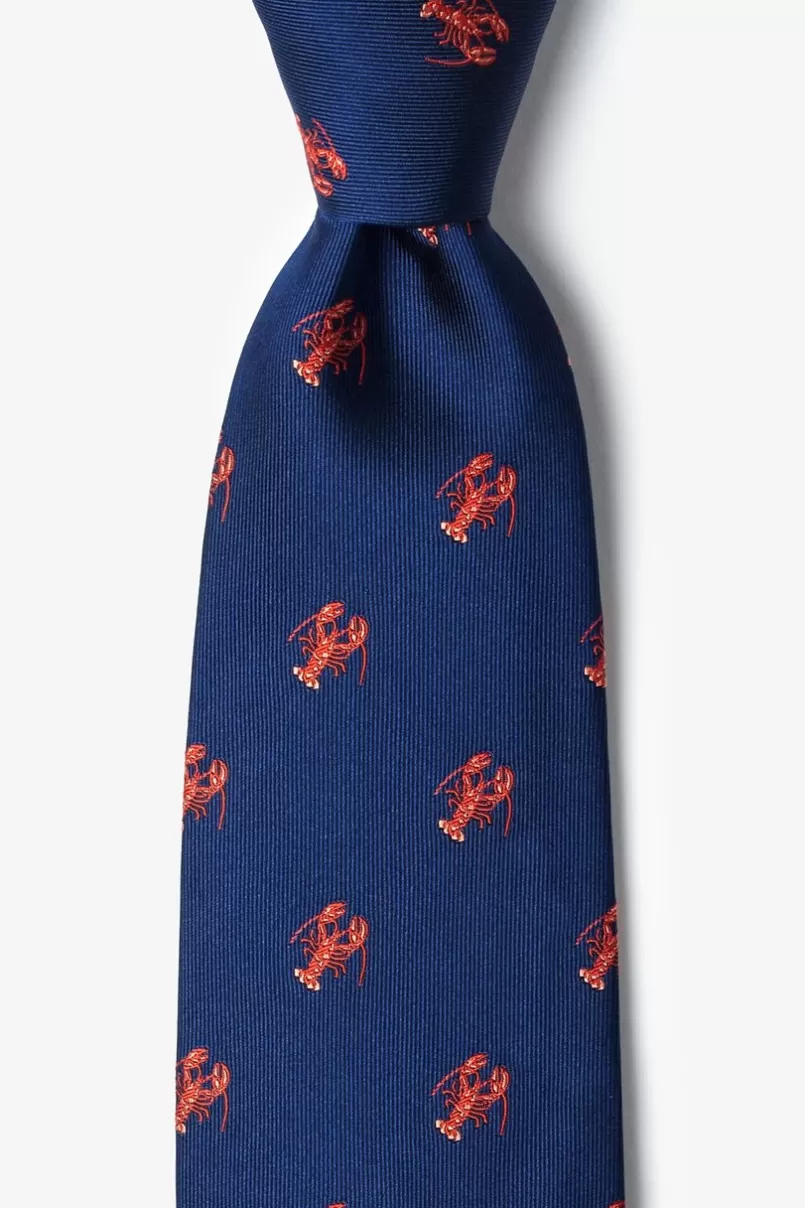 Ties Will Work for Lobster Navy Blue Tie NavyBlue New