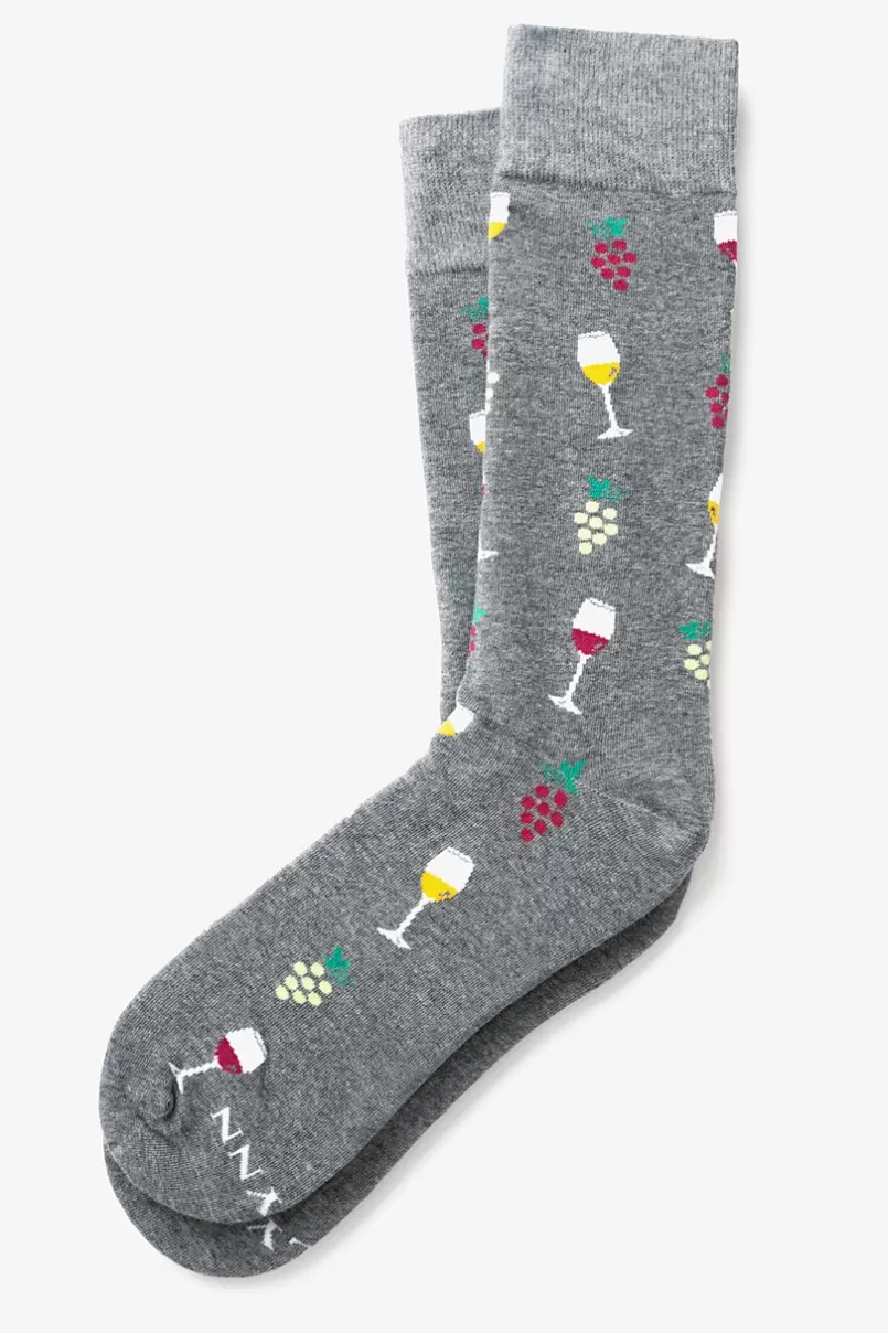 Ties Wine Snob Heather Gray Sock HeatherGray Best Sale