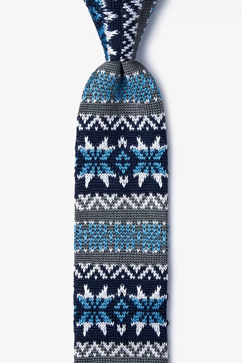Ties Winter Knit Skinny Tie Gray Clearance