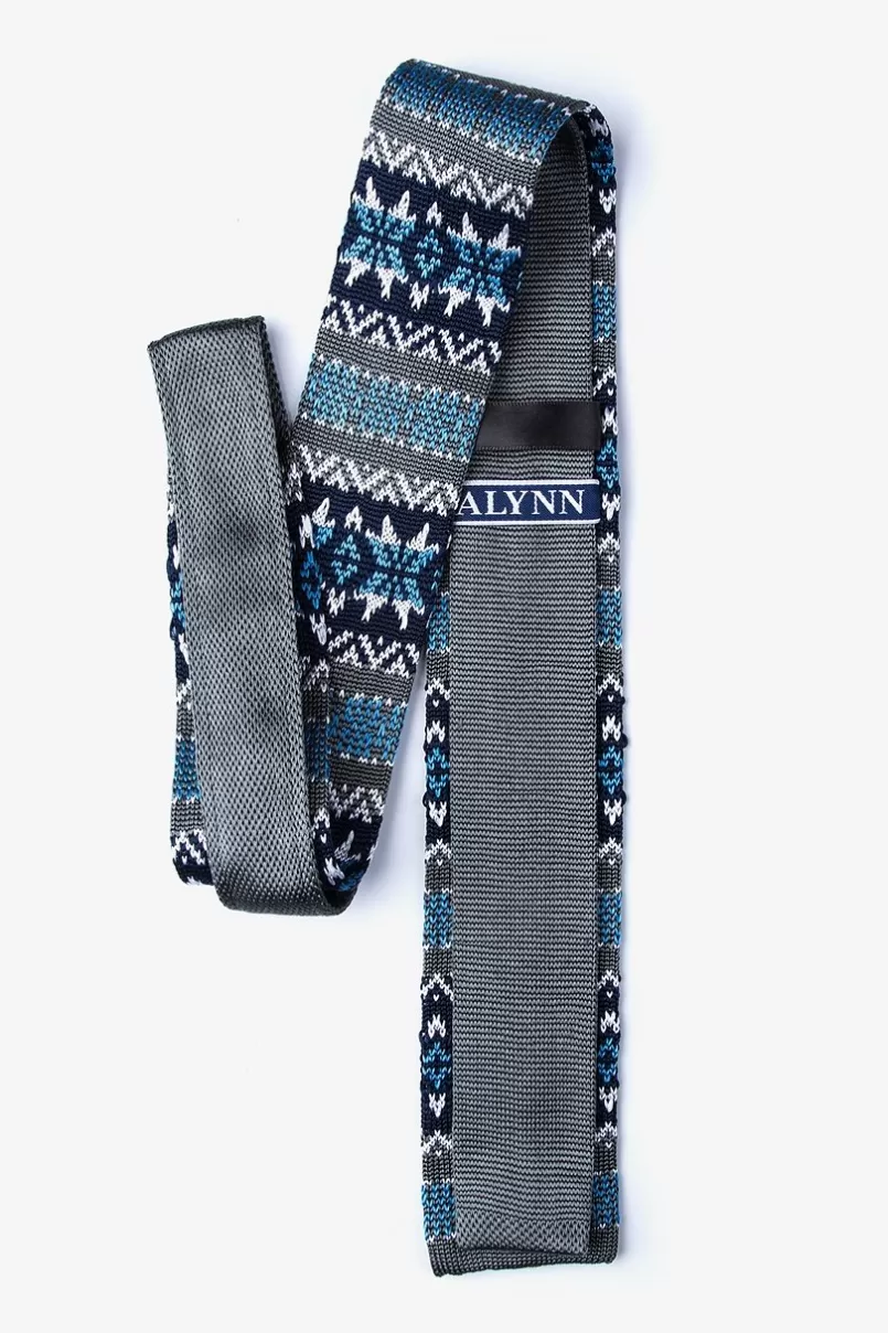 Ties Winter Knit Skinny Tie Gray Clearance