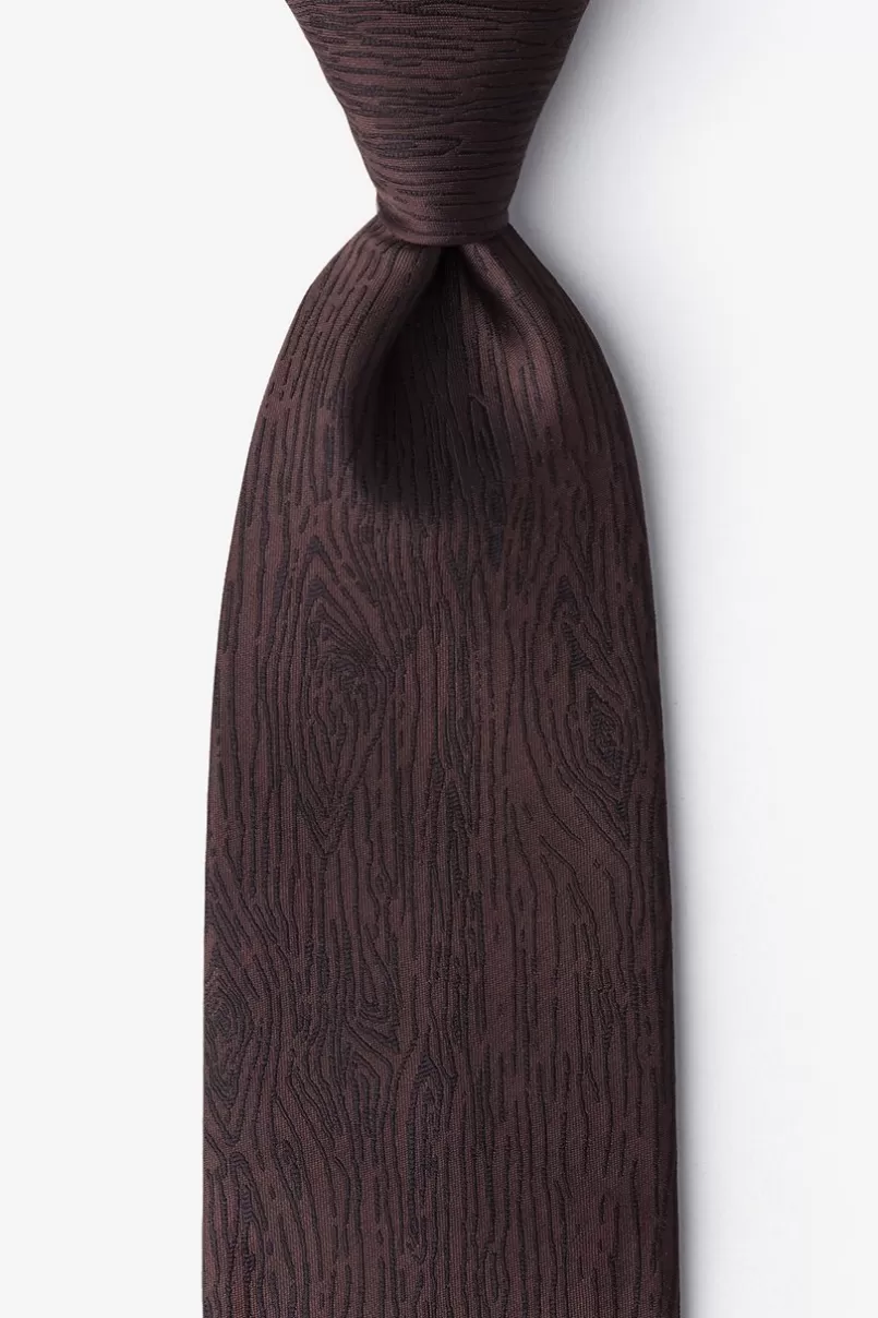 Ties Wood Grain Brown Extra Long Tie New