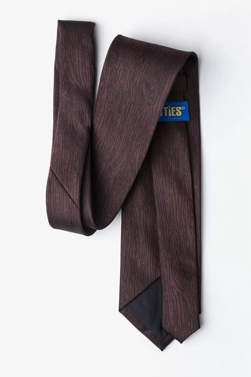 Ties Wood Grain Brown Extra Long Tie New