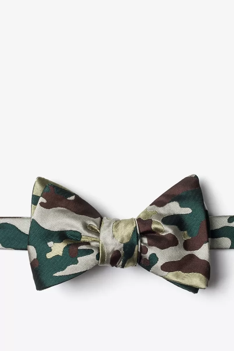 Ties Woodland Camo Beige Self-Tie Bow Tie Flash Sale