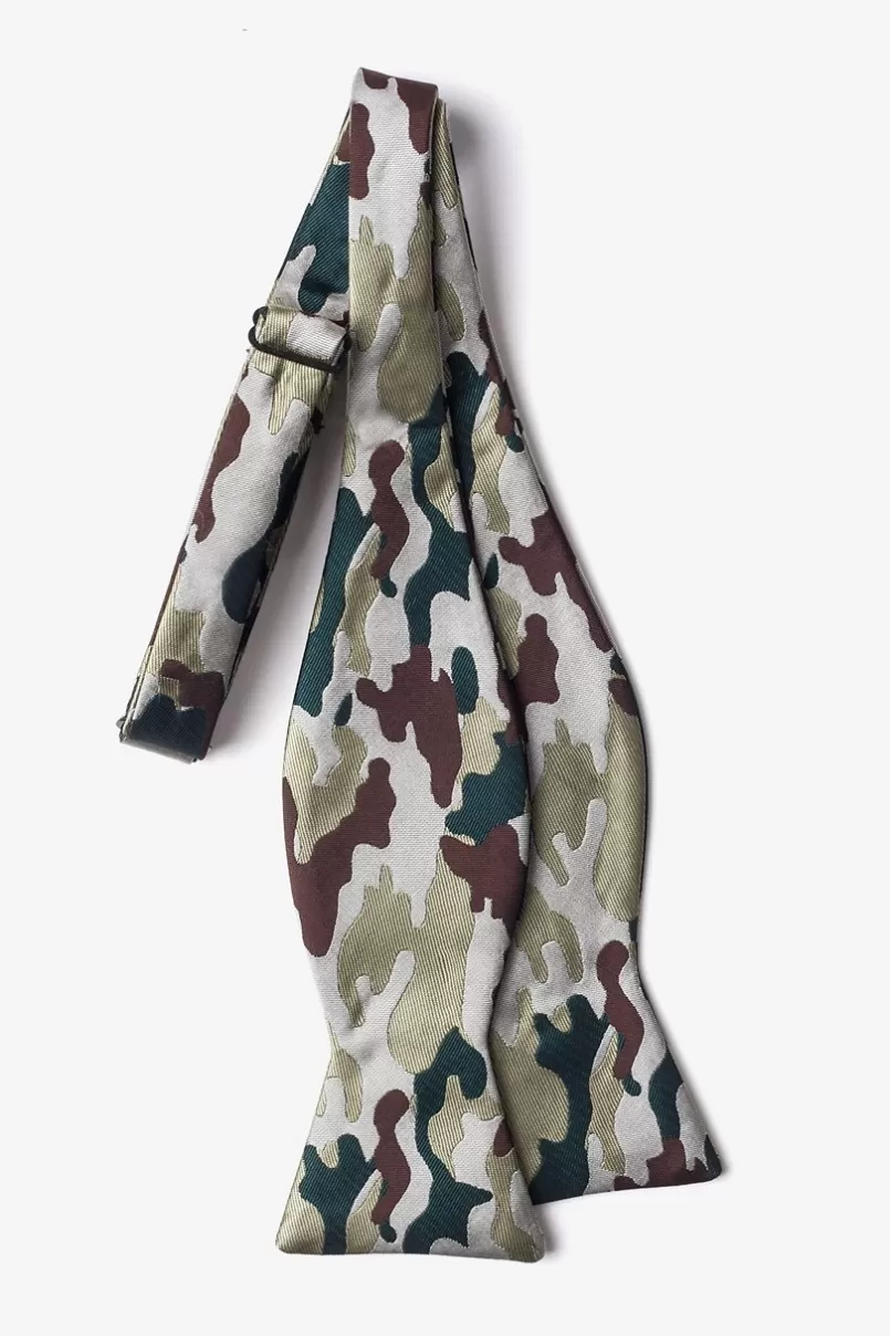 Ties Woodland Camo Beige Self-Tie Bow Tie Flash Sale