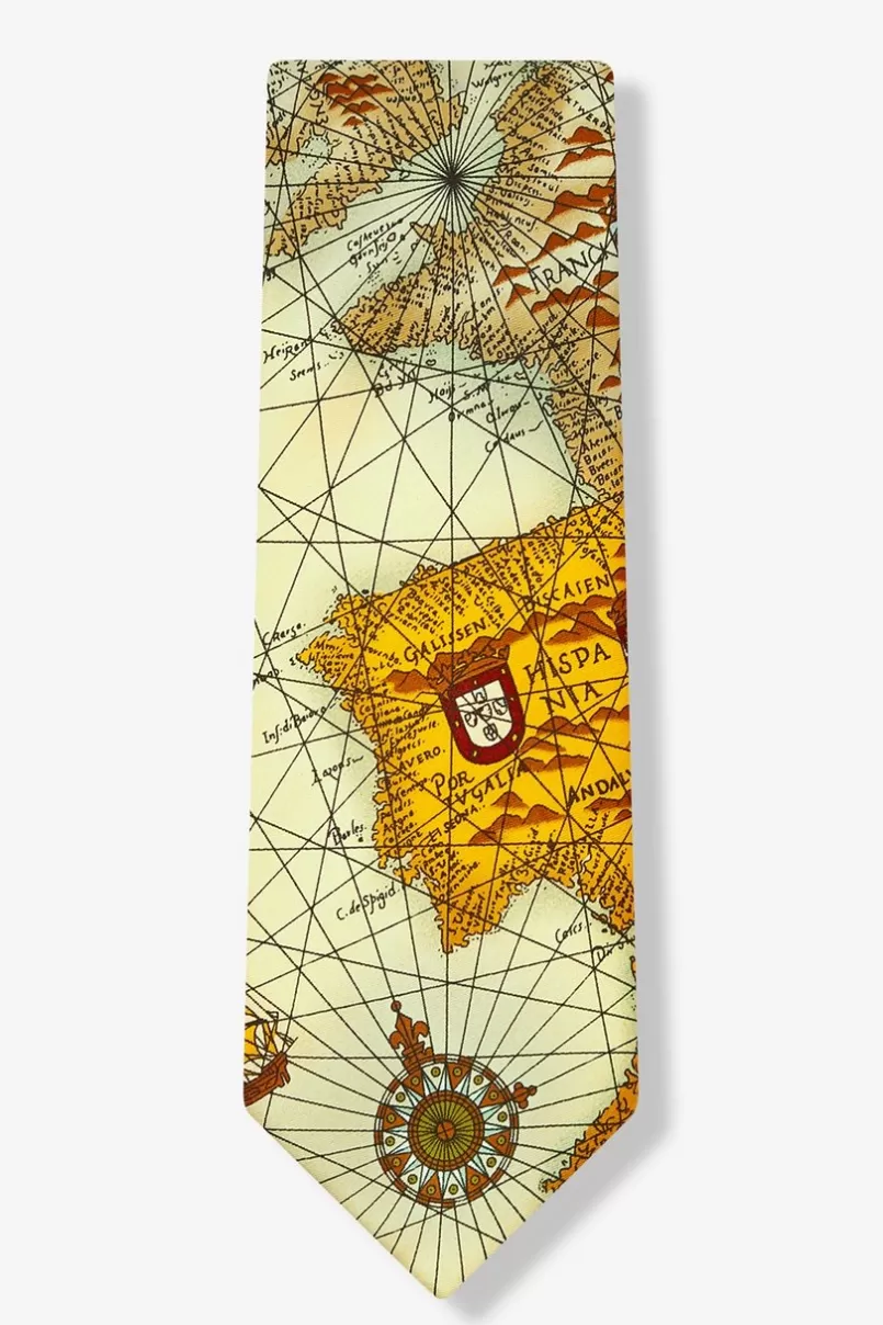 Ties World Map Tan/taupe Tie Cheap