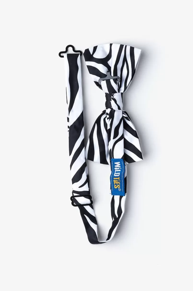 Ties Zebra Animal Print Black Pre-Tied Bow Tie Best Sale