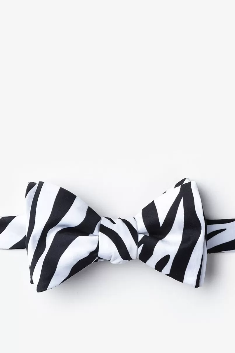 Ties Zebra Animal Print Black Self-Tie Bow Tie Shop