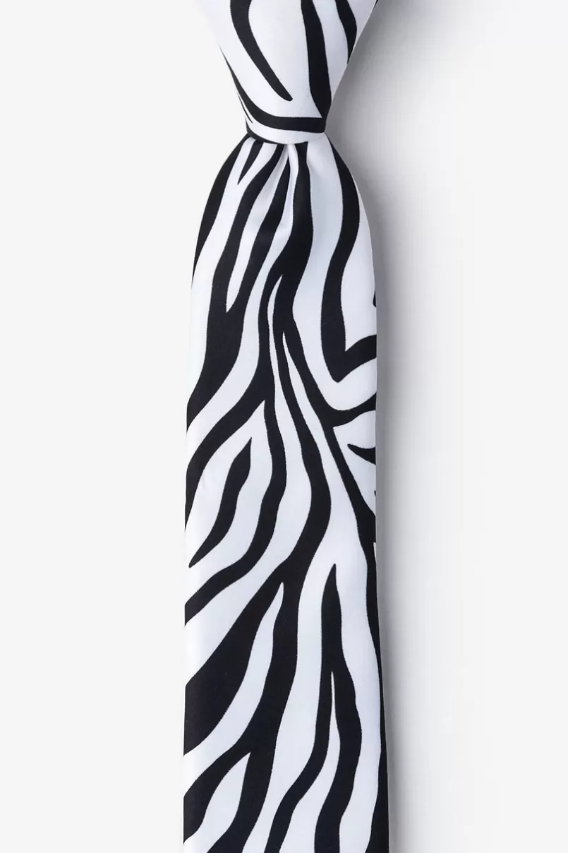 Ties Zebra Animal Print Black Tie For Boys Hot
