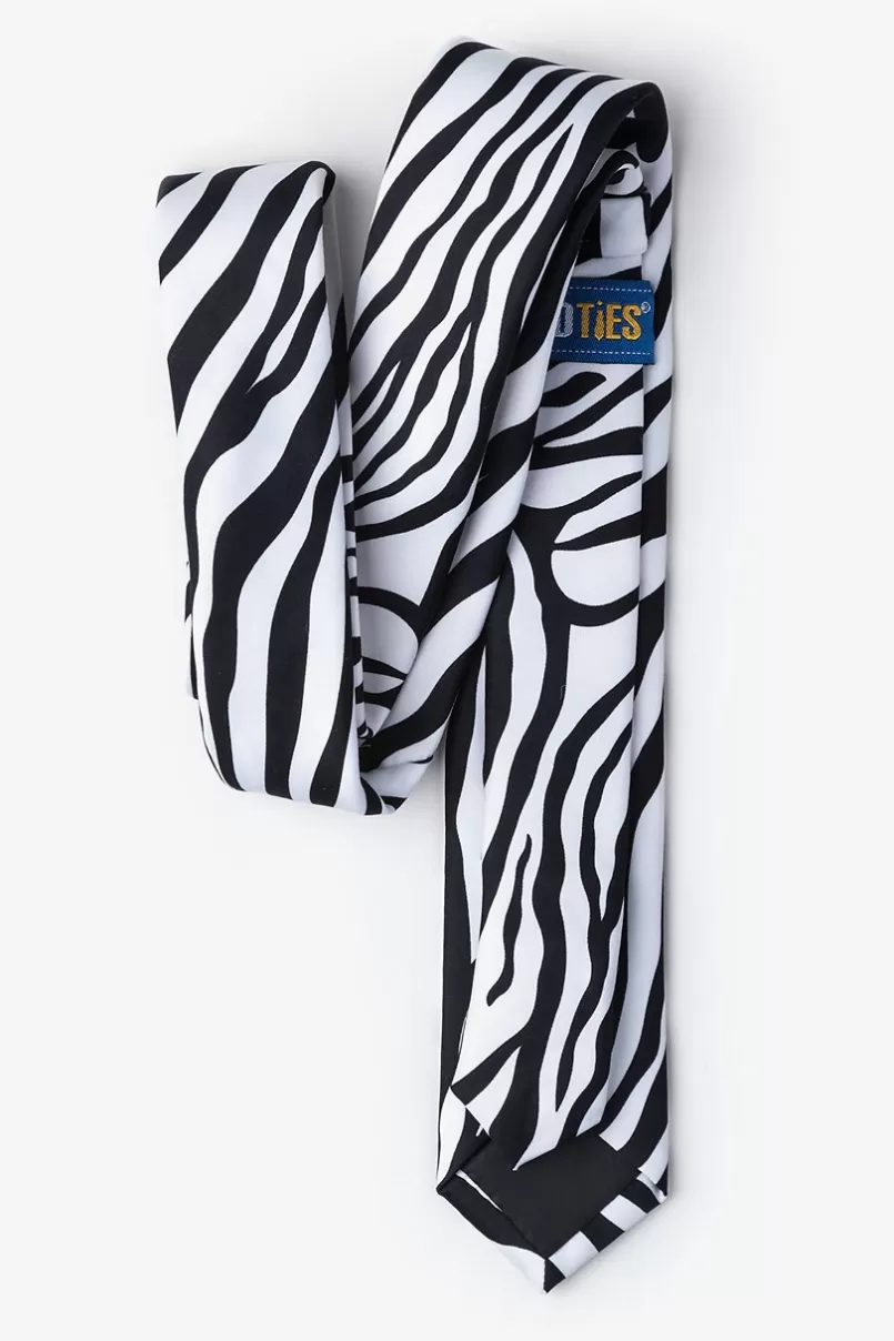 Ties Zebra Animal Print Black Tie For Boys Hot