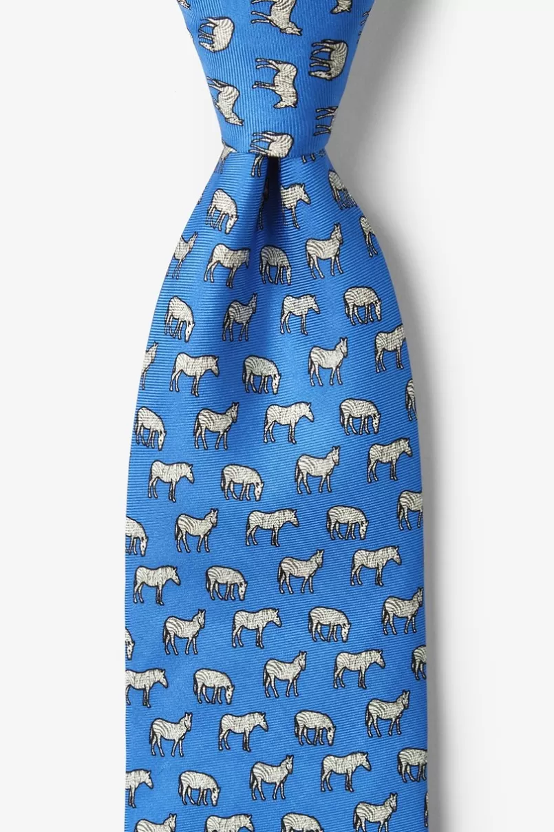 Ties Zebra Blue Tie Fashion