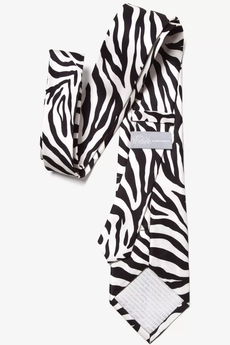 Ties Zebra Print Black Extra Long Tie Store
