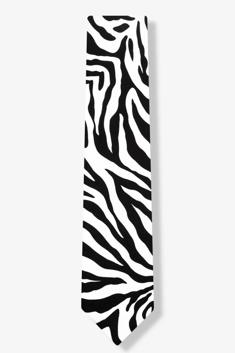 Ties Zebra Print Black Skinny Tie Shop