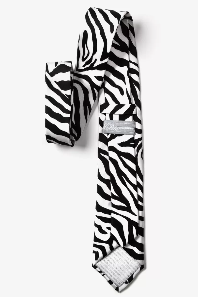 Ties Zebra Print Black Skinny Tie Shop